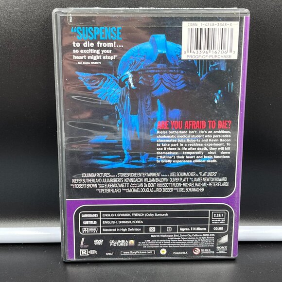 Flatliners 2006 DVD Kiefer Sutherland Julia Roberts Sci Fi Essentials - Picture 2 of 2